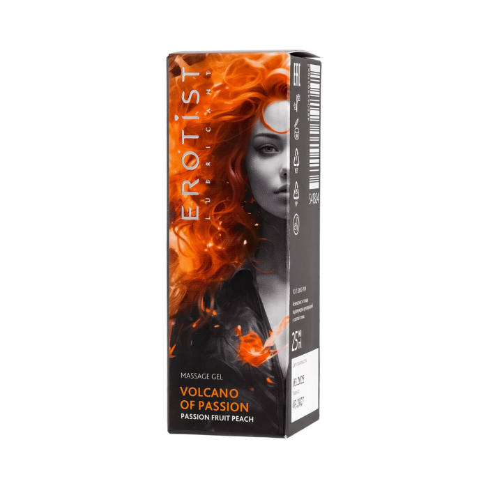 Гель Erotist с эффектом вибрации VOLCANO OF PASSION: PASSION FRUIT PEACH (персик-маракуйя), 25 мл